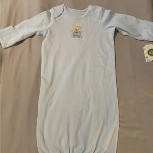 Little Me Light Blue Infant Gown with Teddy Detail